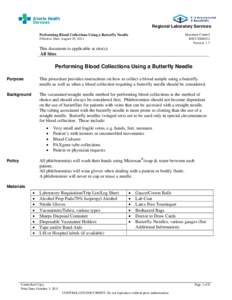 Performing Blood Collections Using a Butterfly Needle - Edmonton Zone