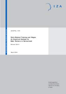 Work-Related Training and Wages: An Empirical Analysis for Male Workers in Switzerland