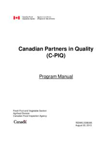 Canadian Partners in Quality (C-PIQ) Program Manual  Fresh Fruit and Vegetable Section