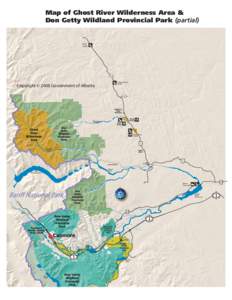 Map of Ghost River Wilderness Area & Don Getty Wildland Provincial Park (partial) Burnt Timber