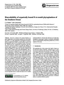 Biogeosciences, 6, 2281–2296, 2009 www.biogeosciences.net/ © Author(sThis work is distributed under the Creative Commons Attribution 3.0 License.  Biogeosciences