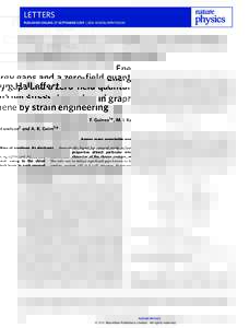 Energy gaps and a zero-field quantum Hall effect in graphene by strain engineering