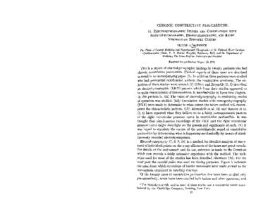 CHRONIC CONSTRICTIVE PERICARDITIS,  11. ELECTROKYMOGRAPHIC STUDIESAND CORRELATIONS WITH ROENTGENKYMOGRAPHY,