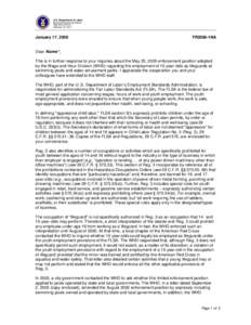 U.S. Department of Labor Employment Standards Administration Wage and Hour Division Washington, D.C[removed]January 17, 2006