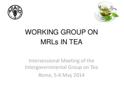 Inter sessional Meet of fao IGG ON TEA, WASHINGTON  WG on organic tea[removed]September, 2012