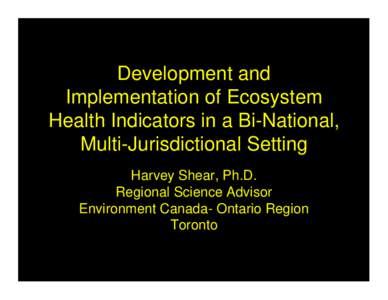 Natural environment / Biology / Environmental statistics / Earth / Ecology / Conservation biology / Ecosystem health / Environmental health / Public health / Water quality / Health indicator / Canadian Environmental Sustainability Indicators