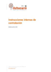 scio ad rememdium  Instrucciones internas de contratación Zamudio, junio de 2012