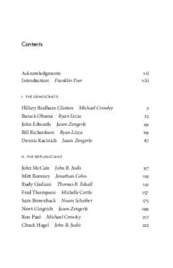 Contents  Acknowledgments Introduction Franklin Foer  vii