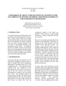 EASTERN REGION TECHNICAL ATTACHMENT NO[removed]MAY 2000 COMPARISON OF ABOVE AVERAGE SNOWFALL SEASONS TO THE OCCURRENCE OF WINTER AND SPRING TIME RIVER FLOODING IN