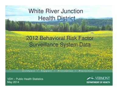 White River Junction Health District 2012 Behavioral Risk Factor Surveillance System Data  VDH – Public Health Statistics