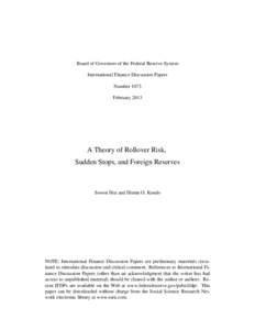 National accounts / Financial crises / Economic indicators / Sudden stop / Currency crisis / Foreign-exchange reserves / Financial crisis / Sovereign default / External debt / Economics / International economics / Macroeconomics