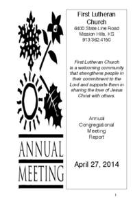 First Lutheran Church 6400 State Line Road Mission Hills, KS[removed]