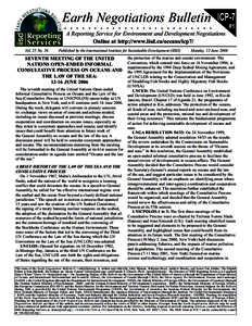 Earth Negotiations Bulletin  ......................... COP-10 ICP-7