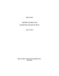 Funds / Collective investment schemes / Institutional investors / Trust law / Mutual fund / Royal Bank of Canada / Net asset value / Management fee / United States trust law / Financial economics / Investment / Financial services