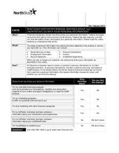 Rev. FebruaryFACTS WHAT DOES NORTHSTAR FINANCIAL SERVICES GROUP, LLC (“NORTHSTAR”) DO WITH YOUR PERSONAL INFORMATION?