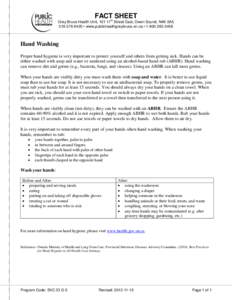 FACT SHEET th Grey Bruce Health Unit, [removed]Street East, Owen Sound, N4K 0A5[removed] • www.publichealthgreybruce.on.ca • [removed]