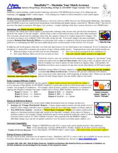 DataDelta™ – Maximize Your Match Accuracy Optimize Merge/Purge, Householding, DeDupe & CDI-MDM “Single Customer View” Accuracy Value