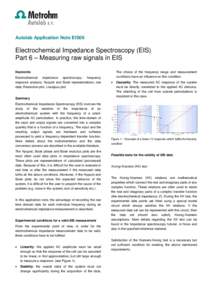 Autolab Application Note EIS06  Electrochemical Impedance Spectroscopy (EIS) Part 6 – Measuring raw signals in EIS The choice of the frequency range and measurement conditions have an influence on this condition.