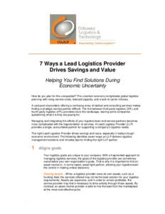 Technology / Logistics / Civil aviation / Third-party logistics / Supply chain / Agility Logistics / Choice Logistics / Business / Management / Supply chain management