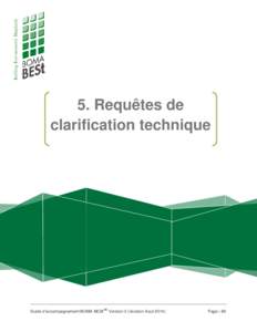 5. Requêtes de clarification technique Guide d’accompagnement BOMA BESt  MD