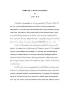 Psychometrics / Politics / Physics / Physical cosmology / Melvin J. Hinich / Dimension / M-theory / Peter Ordeshook / Positive political theory / Statistics / NOMINATE / Political science