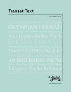 Transat Text Type Sample Booklet Compagnie Générale Transatlantique  Olympian Hiawatha