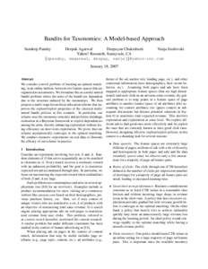 Bandits for Taxonomies: A Model-based Approach Sandeep Pandey