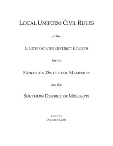 LOCAL UNIFORM CIVIL RULES of the UNITED STATES DISTRICT COURTS for the