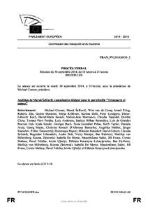 [removed]PARLEMENT EUROPÉEN Commission des transports et du tourisme  TRAN_PV(2014)0930_2