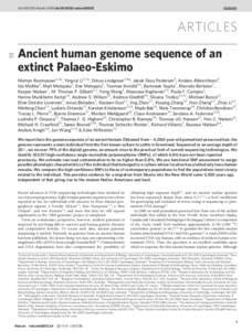 Vol 000 | 00 Month 2009 | doi:[removed]nature08835  ARTICLES ;  Ancient human genome sequence of an