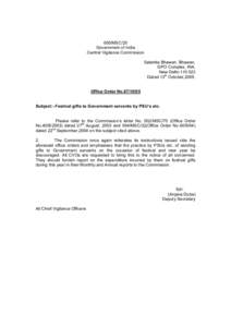 005/MSC/25 Government of India Central Vigilance Commission Satarkta Bhawan,`Bhawan, GPO Complex, INA, New Delhi