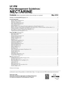 UC IPM Pest Management Guidelines: NECTARINE  Contents (Dates in parenthesis indicate when each topic was updated)