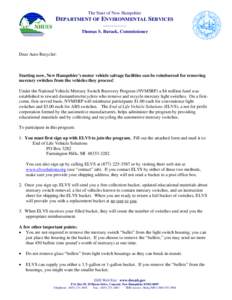 The State of New Hampshire  DEPARTMENT OF ENVIRONMENTAL SERVICES ____________  Thomas S. Burack, Commissioner