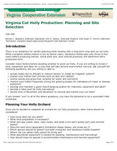 Virginia Cut Holly Production: Planning and Site Selection - Home - Virginia Cooperative Extension  VCE People