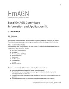 1  Local EmAGN Committee Information and Application Kit 1 INFORMATION 1.1 OVERVIEW