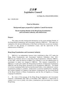 立法會 Legislative Council LC Paper No. CB[removed]) Ref : CB2/PL/ED  Panel on Education