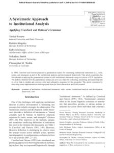 Political Research Quarterly OnlineFirst, published on April 14, 2009 as doi:  Political Research Quarterly Volume XX Number X Month XXXX xx-xx © 2009 University of Utah