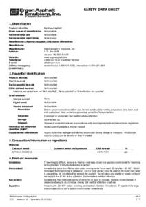 SAFETY DATA SHEET  1. Identification Product identifier  Coating Asphalt