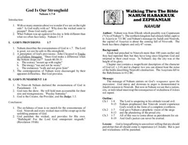 God Is Our Stronghold  Walking Thru The Bible NAHUM HABAKKUK and ZEPHANIAH