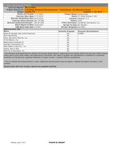 Tri-State Construction Projects Contract Number: RR[removed]Project Description: I-94 Ramp Pavement Reconstruction - Illinois Route 120 (Belvidere Road) Budget: $2,288,470 Updated: [removed]Notice To Proceed: [removed]