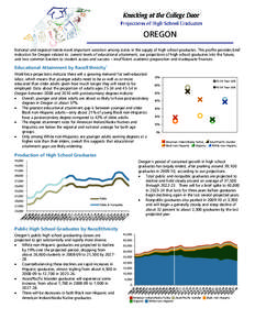 OREGON National and regional trends mask important variation among states in the supply of high school graduates. This profile provides brief indicators for Oregon related to: current levels of educational attainment, ou