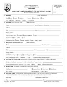U.S. Fish and Wildlife Service Form 3-186a