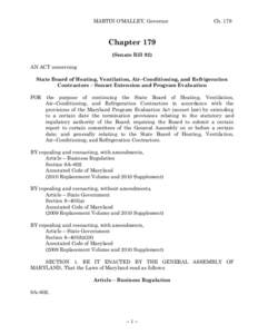 2011 Regular Session - Chapter 179 (Senate Bill 92)