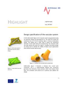 HIGHLIGHT  Lughborough, July, Design specification of the vascular system