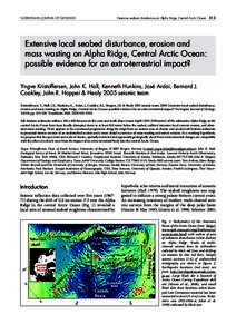 Environmental soil science / Petrology / Oceanography / Fisheries science / Mendeleev Ridge / Erosion / Seabed / Sediment / Contourite / Geology / Sedimentology / Earth