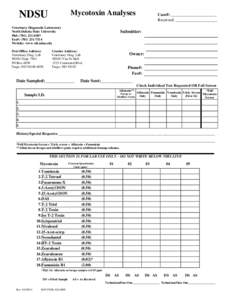 Biology / Fumonisin / Aflatoxin / Vomitoxin / T-2 mycotoxin / Mycotoxins / Chemistry / Toxicology