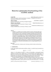 Black-box optimization benchmarking of the GLOBAL method L´aszlo´ P´al  Faculty of Economic and Human Sciences, Sapientia – Hungarian University of