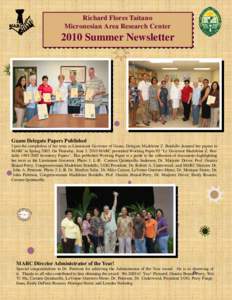 Richard Flores Taitano Micronesian Area Research Center 2010 Summer Newsletter  Guam Delegate Papers Published