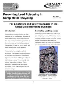 Preventing Lead Poisoning in Scrap Metal Recycling May 2002 Report[removed]