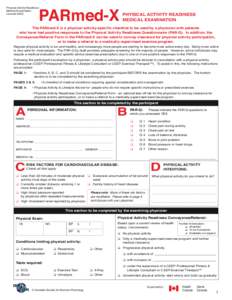 Physical Activity Readiness Medical Examination (revised[removed]PARmed-X